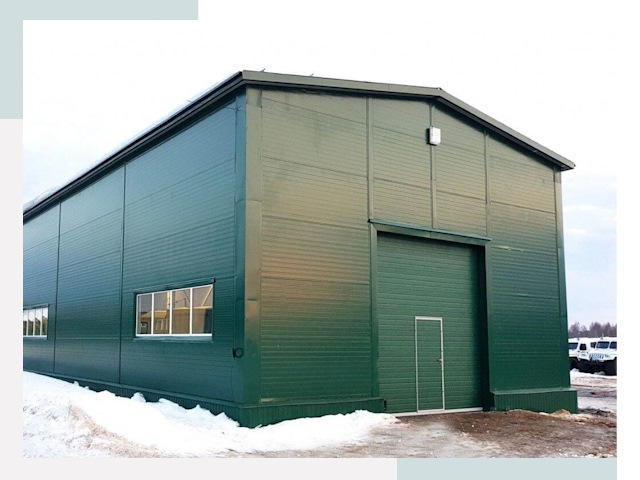 Двускатные ангары в Дмитрах