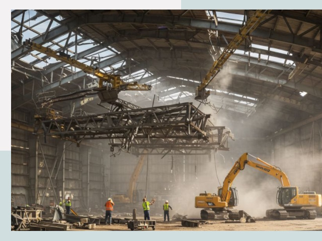 Демонтаж ангаров в Дмитрах от 643 руб. за м²